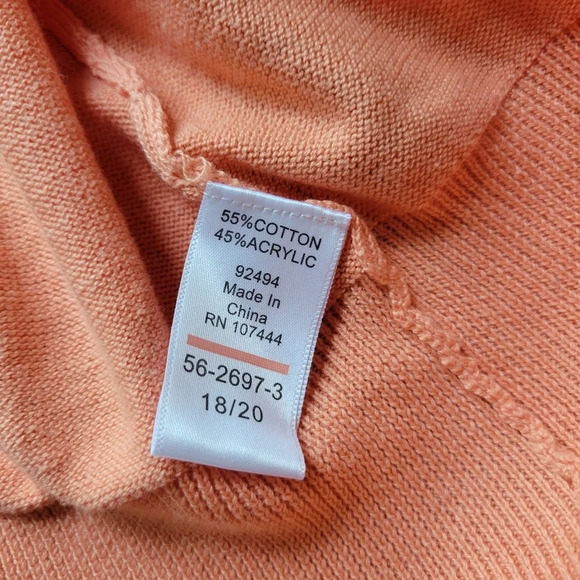 JESSICA LONDON Coral Orange Button Down Cardigan Sweater SIZE 18/20 - Picture 7 of 11